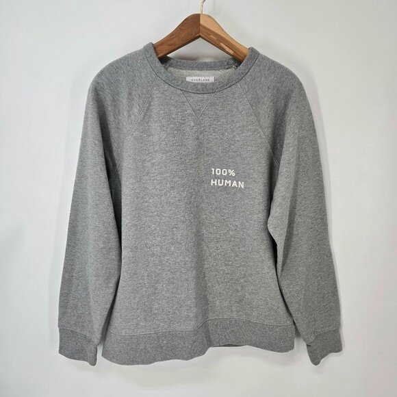 Everlane Gray 100% Human Crewneck Sweatshirt Small Graphic Women's Size Medium - Picture 1 of 10